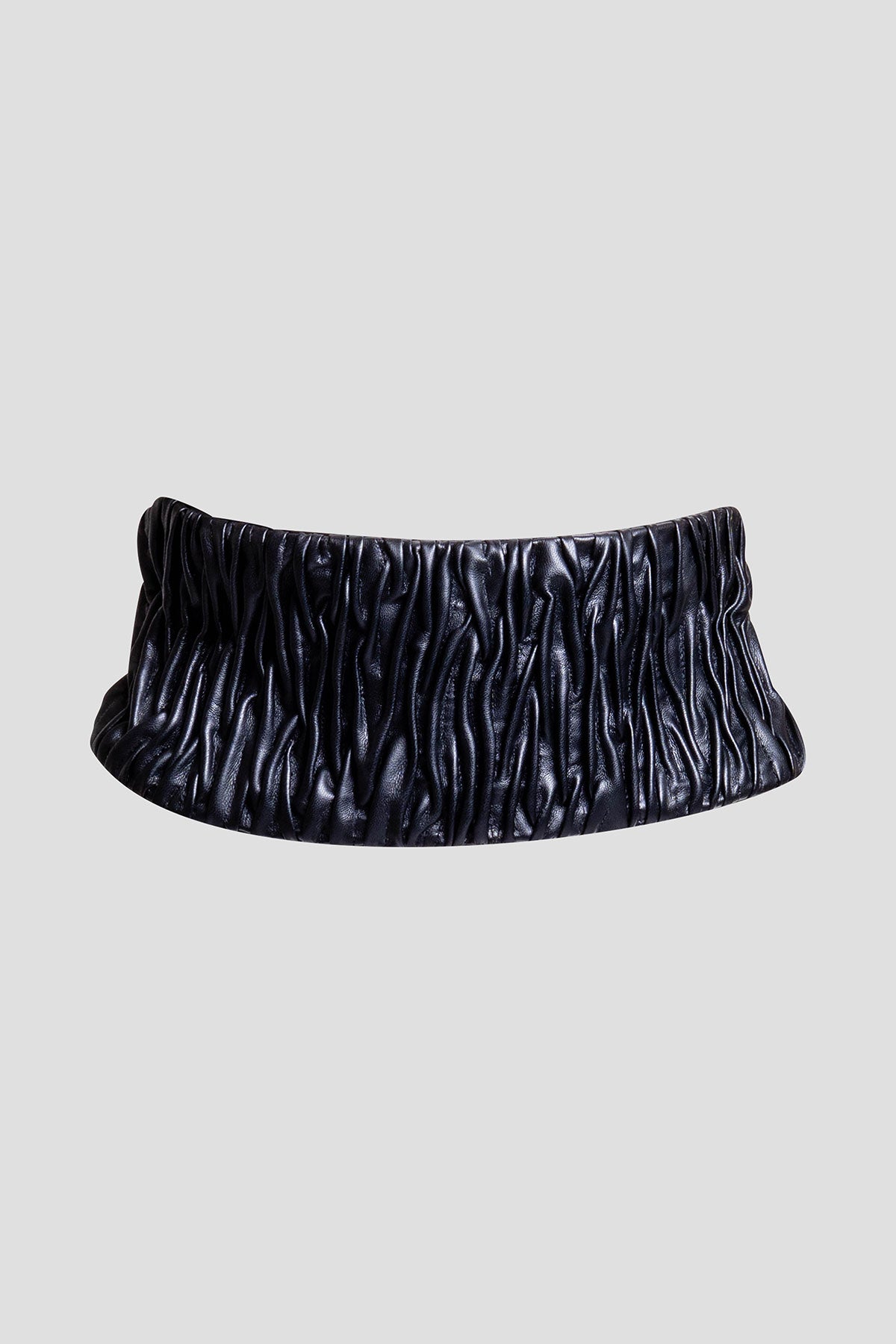 Vegan Luxe Lambskin Texture Embroidered Obi Belt