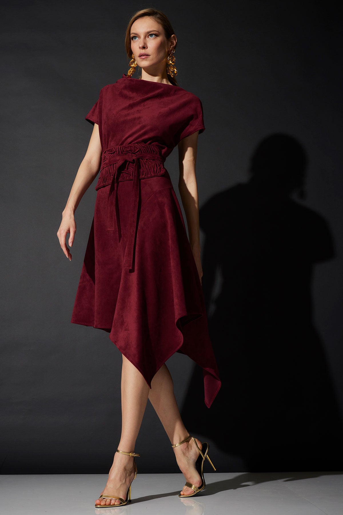 Vegan Luxe Suede Asymmetric Dress