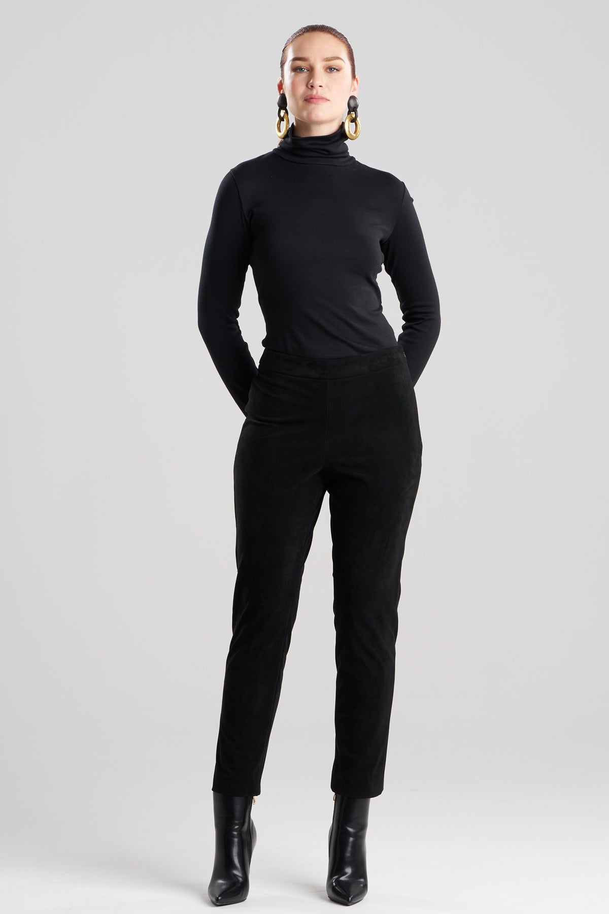 Vegan Luxe Suede Side Zip Ankle Pants